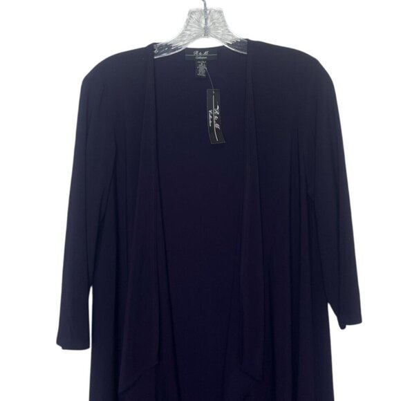 R & M Collection Long Sleeve Jacket Cardigan Womens Size 6 Eggplant New - Picture 3 of 7